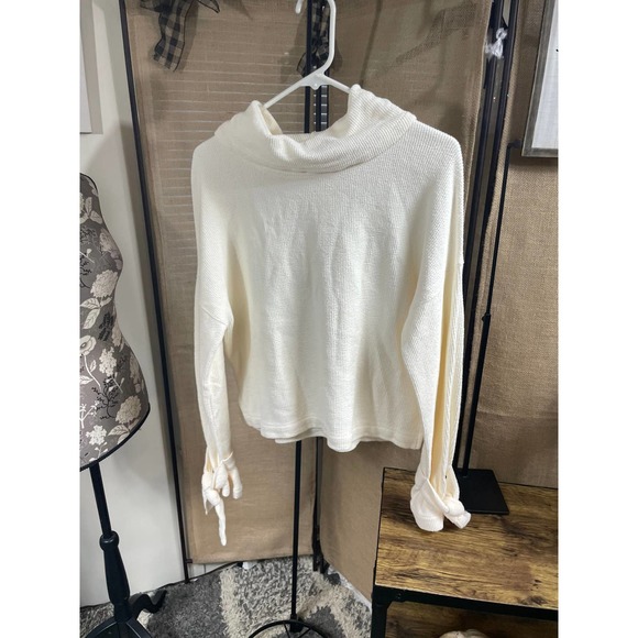 Madewell Sweaters - *MADEWELL MOCKNECK TIE-CUFF TOP SIZE XL BRIGHT IVORY H1088 NEW